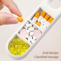 Mini pastillero portátil pequeño, soporte para vitaminas de 3 compartimentos, a prueba de polvo, caja de medicamentos con tapas para viajes - details 7