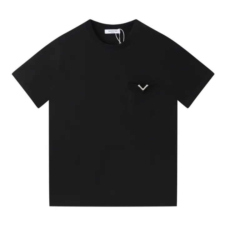 Las mejores camisas casuales básicas de moda de verano, camisetas holgadas de algodón puro para hombres y nuevas camisas de manga corta para parejas con estampados de logotipos en la parte delantera. - 1