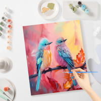RUOPOTY-pintura acrílica por números, kit de Urraca de colores sobre lienzo con Marco, imagen para colorear por número, arte de pared para el hogar - details 4