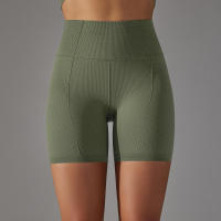 Hamidou-pantalones cortos deportivos de Yoga para mujer, mallas transpirables sin costuras para correr, ciclismo, cintura alta, entrenamiento, gimnasio, Verano - details 2
