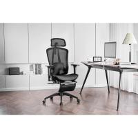 Silla Ergonómica Escritorio Silla Oficina con 2-Eje Soporte Lumbar Regulable, Sillas Escritorio a Malla Carbón Sillas Ejecutiva Ordenador Respaldo Alto Cadeira Asiento Cascada Carga 150kg - details 8