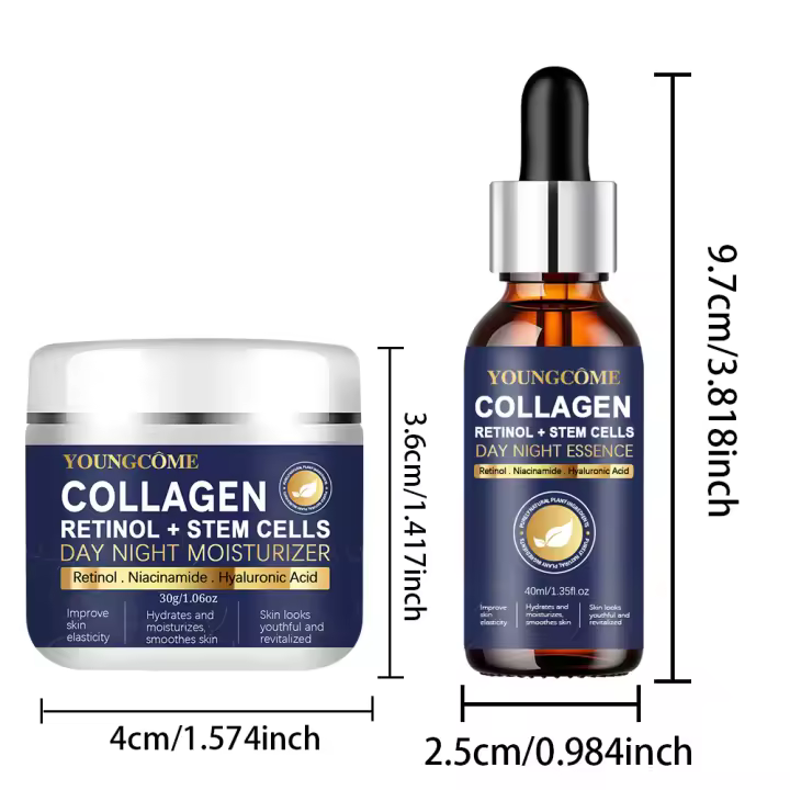 YOUNGCOME-Conjunto de crema de noche para cuello y cara para mujer, retinol antienvejecimiento, estiramiento facial antienvejecimiento, reparación nutritiva de colágeno - 1