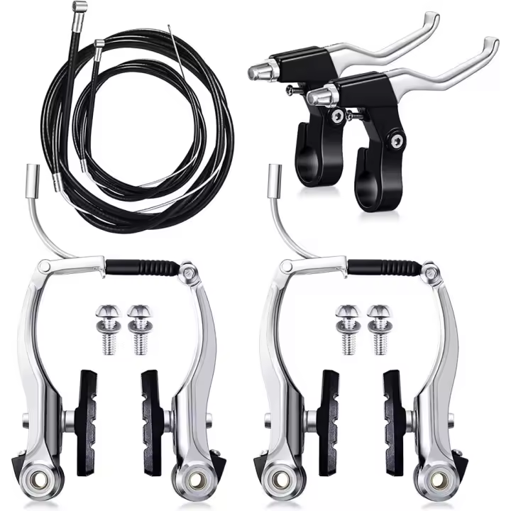 Freno de llanta Frenos hidráulicos de aleación Cables voladizos y kit de palanca Pinzas Cables de palancas Juego de pinzas de freno en V Juego de frenos de bicicleta - 1