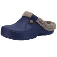 Zuecos de piel para mujer, zapatillas de moda peludas para hombre, calzado para jardín, zapatos de casa impermeables para exteriores, zapatos de trabajo antideslizantes para invierno para hombre - details 17