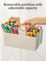 Portalápices de escritorio portátil de gran capacidad, bonito rotulador, caja de almacenamiento de papelería, portalápices creativo, organizador de escritorio - details 1