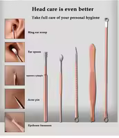 Juego de Manicura para Mujeres, Kit de Aseo para Cejas, cuidado de uñas de acero inoxidable, 7 piezas - details 4