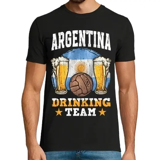 Argentina Drinking Team Fútbol Cerveza Camisetas CERVEZA,Pack Regalo Camiseta Personalizada - 1