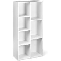 7 compartimentos, estante de oficina, librería, salón, dormitorio, cubo, Blanco, 50 x 24 x 106 cm - details 1
