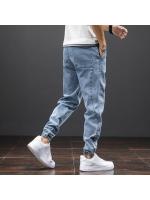 Pantalones Cargo Harem Para Hombre Negro Azul Estilo Callejero Primavera Verano Denim Midweight Cierre Con Cordón Talla Grande Hasta 8XL - details 5