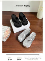 Chanclas de suela gruesa que aumentan la altura en verano, zapatillas con forma de magdalena y sandalias con tacón de cuña para mujer - details 16