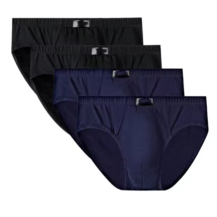 4 Uds. De bragas de moda para hombre, ropa interior de algodón para hombre, calzoncillos de Bikini para hombre, calzoncillos cómodos y sexis - 1