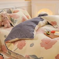Funda de edredón de franela suave y cálida, forro polar de Coral, ropa de cama gruesa de terciopelo para invierno, individual, doble, Queen, King Size - details 11
