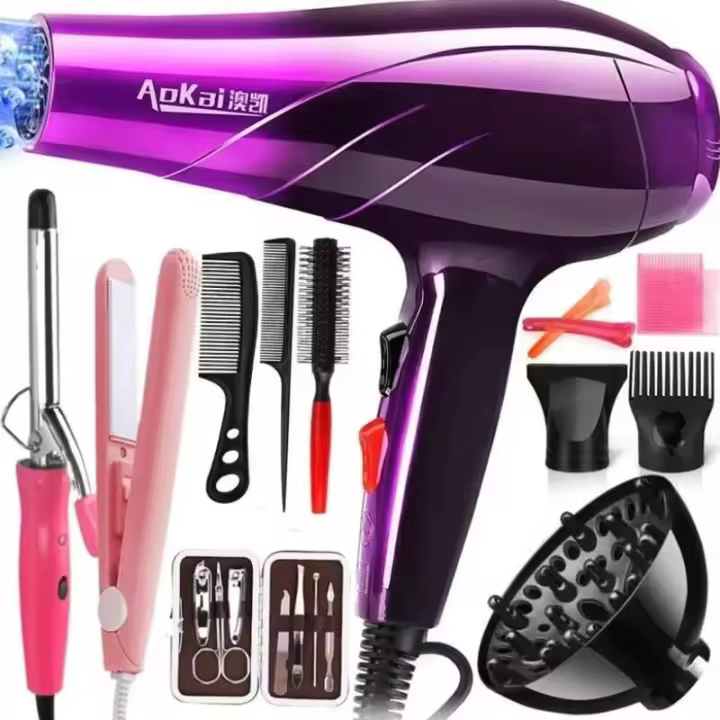 Secador de Pelo Profesional y Potente con Ajuste de Aire Frío y Caliente, Boquilla para Herramientas de Peluquería - 1