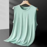 Chaleco De Malla De Seda Helada Para Hombres Verano Deportivo Sin Mangas Moda Casual Ropa Exterior Transpirable Ligero - details 1