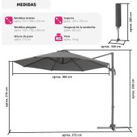 Parasol Ajustable para Protección UV Ventilación Superior Ideal para Jardín, Terraza Exterior, Patio - details 21