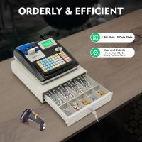 Caja registradora electrónica Sistema inglés Pantalla LED dual con 48 teclas Función de reconocimiento de billetes Caja registradora POS para restaurante minorista Supermercado - details 0