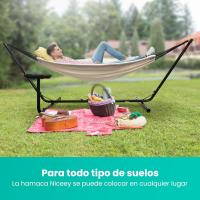 Hamaca Doble para Dos Personas Estructura Estable Soporte para Bebidas Uso Interior y Exterior - details 4