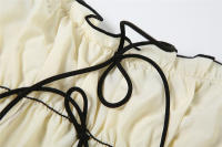 2024 Primavera/Verano ropa de mujer temperamento de nicho estilo socialité francés encaje plisado hasta la cintura vestido con tirantes ceñidos - details 15