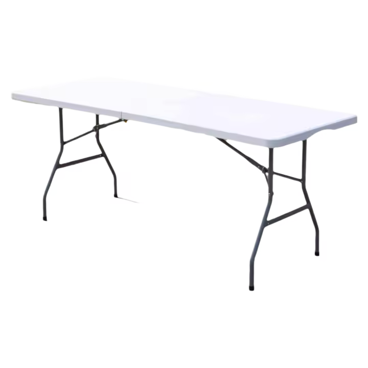 Mesa de jardín para fiestas con caballete plegable de alta resistencia para catering de 6 pies y 1,8 m - 1