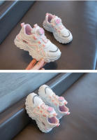 Zapatillas para niños 2025 primavera y otoño nuevas zapatillas para niños malla transpirable media y vieja botones giratorios para niños marea para niña. - details 0