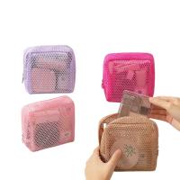 Bolsa de Cosméticos Cuadrada de Malla Bonita Organizador Portátil para Uso Personal, Labial, Cremallera, Toallas Sanitarias, Bolsas Pequeñas de Maquillaje - details 0
