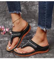 Women Open Toe Boho Casual Sandals Hollow Out Flip Flops Summer Wedge Sneakers Women's Footwear - details 4