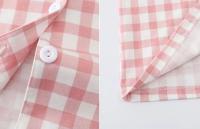 Pijamas de mujer, ropa de casa de ocio a la moda, ropa de dormir sencilla a cuadros de manga larga, ropa de dormir holgada de algodón de talla grande, conjunto de dos piezas - details 5