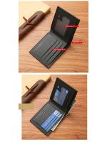Cartera Bifold Corta para Hombres Cuero Falso Delgada y Negociosa Porta Tarjetas de Credit ID - details 7