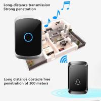Timbre inalámbrico con batería de 300M, alimentado por USB minitimbre de puerta, 5 niveles de volumen, Kit de timbre para casa, aula y oficina, 60 campanas - details 4