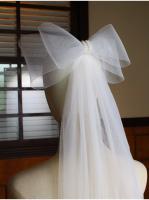 Accesorios de boda para mujer, velo blanco nupcial exquisito, velo de matrimonio de tul de dos capas con lazo de perlas de red dura - details 7