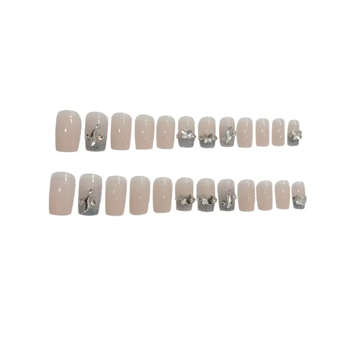 Nail Art French False Aurora Resina Uñas artificiales, Degradado de elfo azul para salón de belleza, mujeres expertas e ingenuas - 1