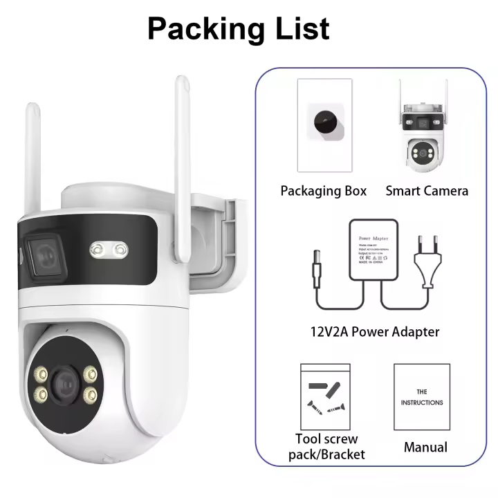 Cámara de Seguridad Dual Lente Tuya WiFi 4K 8MP Vigilancia sin Cable Detección de Movimiento - 1