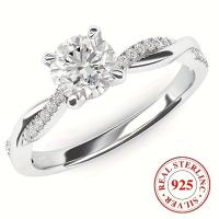 Anillo de Compromiso de Plata Esterlina 925 con Zirconia Brillante Anillo de Boda de Alta Calidad - details 1