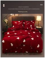 Seta de Cama de Lujo con Estampado Geométrico de Mink Cashmere Duarte de Terciopelo Cálido para Invierno Tamaño King 220x240 - details 9