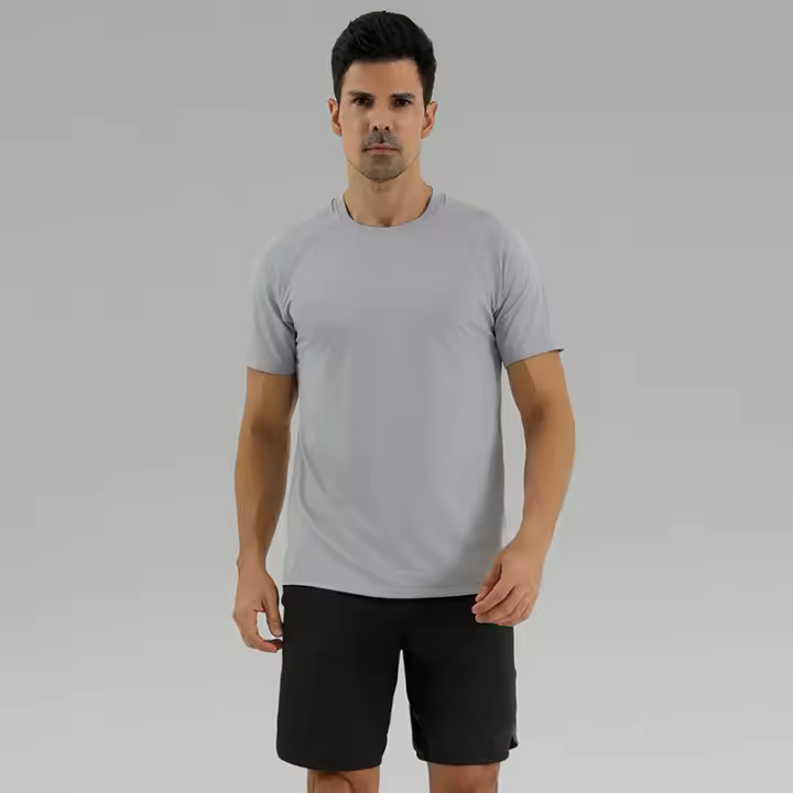 Hombres de manga corta al aire libre deportes fitness camiseta de negocios tops de primavera y otoño - 1
