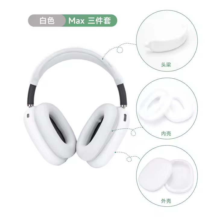 Funda de haz de cabeza antiarañazos a prueba de polvo, Kits 3 en 1, accesorios para Airpods Max, funda protectora suave para auriculares Airpods Max - 1