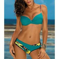 Conjunto de Bikini con Push-up para mujer, bañador Sexy, traje de baño para mujer, Bikini con cuello Halter, ropa de playa con estampado de hojas 2023 - details 4