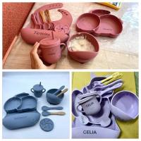Kit de Vajilla de Silicona con logotipo Personalizado hecho a mano para niños, Utensilios de Alimentación, logotipo Dividido - details 0