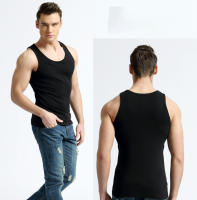 Caumanl-ropa interior de algodón para hombre, camiseta sin mangas de alta calidad para culturismo, Chaleco Ajustado sin mangas, talla CN - details 6