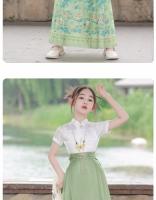 Conjunto de cara de caballo para niña, Hanfu de alta gama para niños, estilo chino, falda de disfraz de la dinastía Ming para niña pequeña para primavera - details 7