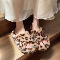 Chanclas de Lujo con Estampado de Leopardo Sandalias de Plataforma Alta con Forro de Piel para Mujeres Zapatos de Al Aire Libre de Marca - details 7