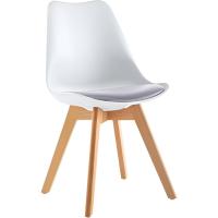 Sillas de Comedor, Sillas de Cocina Nórdicas con Asiento Blando, Tapizado y Patas de Madera de Haya Resistente, Blanco, 2 Sillas - details 11