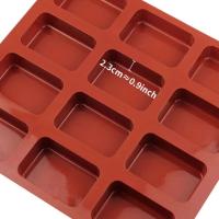 Mini molde de silicona para pastel cuadrado de 12 cavidades para pastel de brownie elegante, molde para hornear, bandeja para panqueques y galletas - details 4