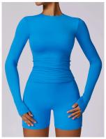 Conjunto de Yoga de 2 Piezas para Mujeres Ropa Deportiva de Gimnasio Leggings Fitness Top Corto de Manga Larga Pantalones Deportivos Traje de Entrenamiento Material de Lining Nylon Temporada Primavera/Verano - details 2