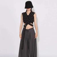 Chaleco de rehén hip-hop punk rock para mujer, ropa técnica de diseño irregular, chaleco sin mangas 2024 - details 17