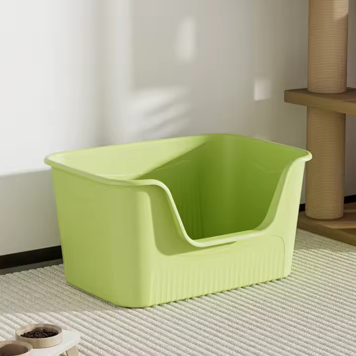 Caja de arena semicerrada Extra grande para gatos, productos para mascotas, inodoro abierto a prueba de salpicaduras, Extra grande - 1