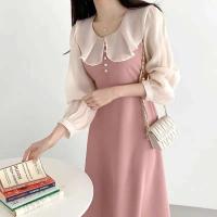 Elegante Vestido de Manga Larga Estilo Francés Vintage con Volantes Chic dulce Templamento - details 4