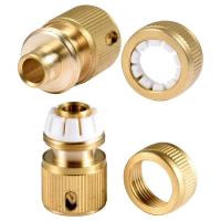 Conector de grifo de manguera de jardín, conector rápido de tubo de manguera de 1/2 pulgadas y 3/4 pulgadas, tamaño 2 en 1 y 1/2 pulgadas, 4 piezas - details 3