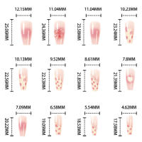 Uñas postizas sólidas y a prueba de astillas con patrón de puntos rosas para uso diario por parte de esteticistas - details 2