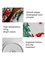 Creative Christmas Ceramic Dinner Plate Round Plate Santa Claus Tableware Dessert Dish Household Fruit Snack Western Plates - details 6